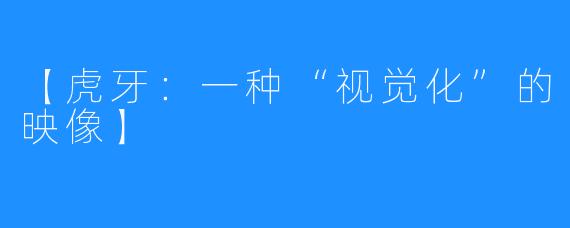 【虎牙:一种“视觉化”的映像】