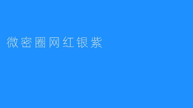微密圈网红银紫