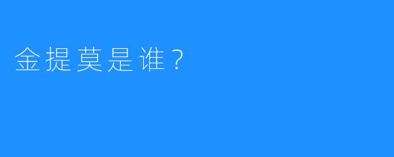 金提莫是谁？