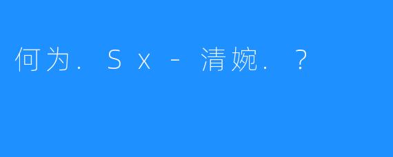 何为.Sx-清婉.？